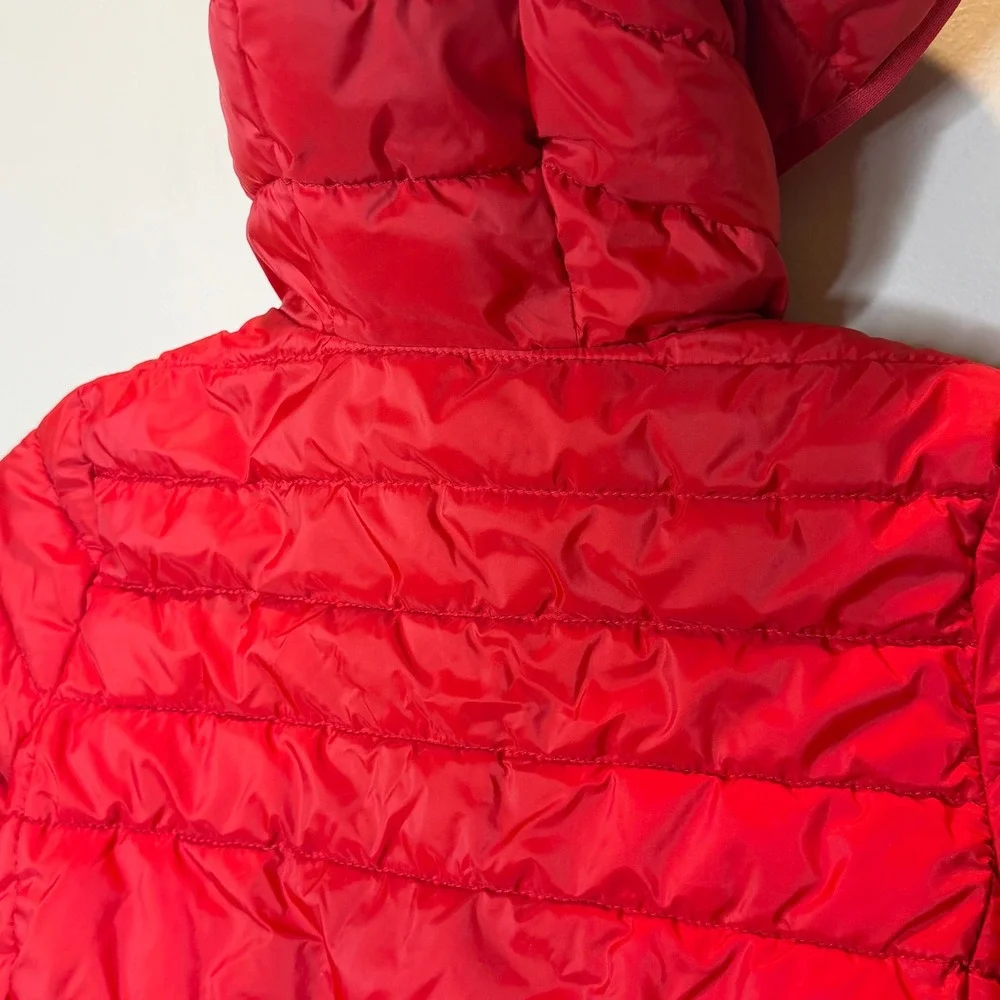 NWOT Tommy Hilfiger Red Puffer Jacket Hooded Water Resistant Kids Size XS 4-5